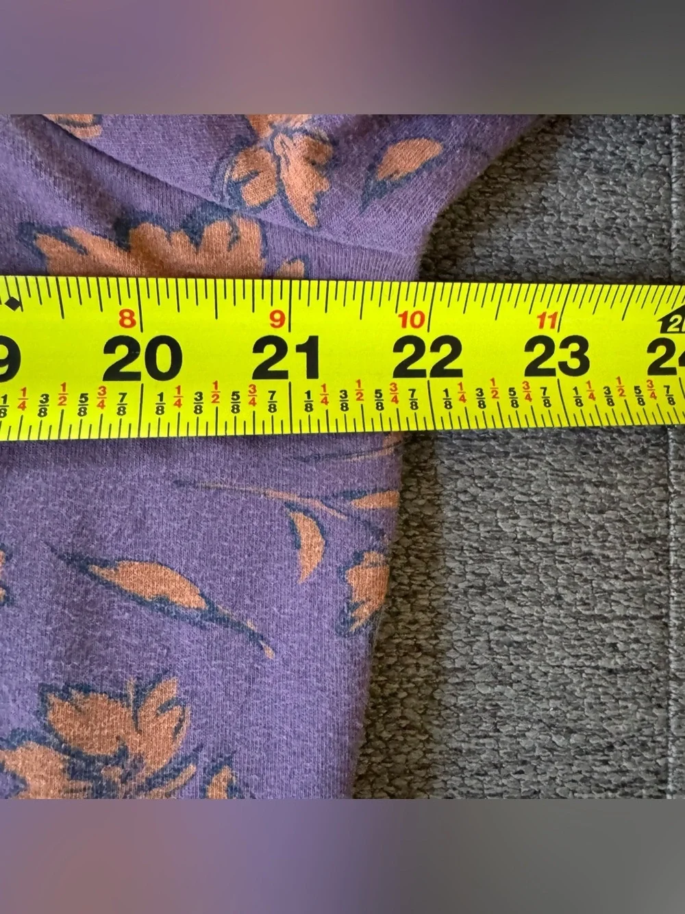 Pact Purple Tan Midi Dress Floral Earthy Organic Cotton V-neck 3/4 Sleeve XXL